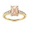 Image 1 : Natural 0.67 CTW Morganite & Diamond Engagement Ring 18K Yellow Gold