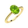 Image 2 : Natural 2.96 CTW Peridot Solitaire Ring 14K Yellow Gold
