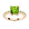 Image 1 : Natural 0.64 CTW Peridot & Diamond  Engagement Ring 18K Rose Gold