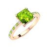 Image 2 : Natural 0.64 CTW Peridot & Diamond  Engagement Ring 18K Rose Gold
