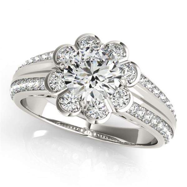 Natural 1.5 1.50 ctw Diamond Halo Ring 14k White Gold