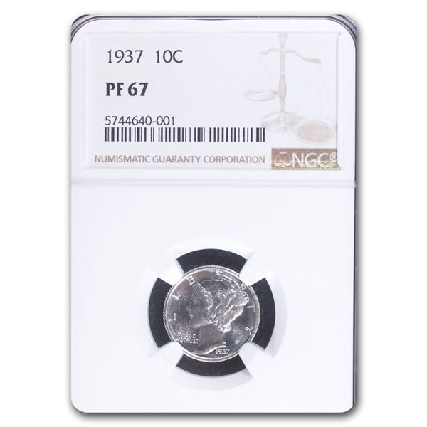 1937 Mercury Dime PR-67 NGC