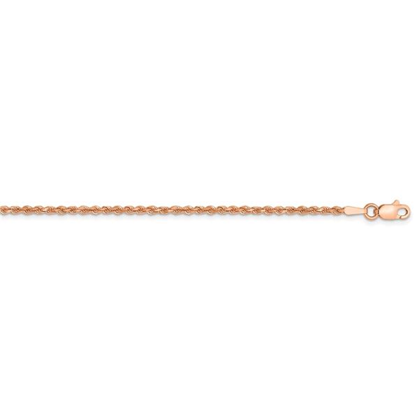 14k Rose Gold 1.75 mm Diamond Cut Rope Chain - 30 in.