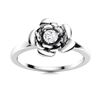 Image 1 : Natural 0.12 CTW Diamond Solitaire Ring 18K White Gold