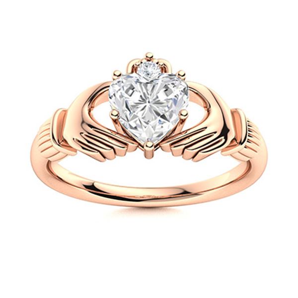 Natural 0.74 CTW Diamond Solitaire Ring 14K Rose Gold