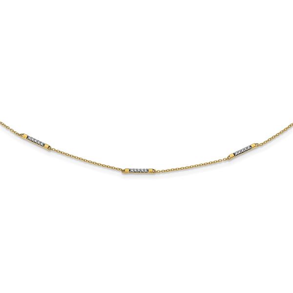 14k Yellow Gold .25ct Diamond 5-Station Necklace - 16 in.