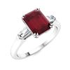 Image 2 : Natural 1.32 CTW Ruby & Diamond Engagement Ring 18K White Gold