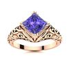 Image 1 : Natural 1.29 CTW Tanzanite Solitaire Ring 18K Rose Gold