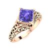Image 2 : Natural 1.29 CTW Tanzanite Solitaire Ring 18K Rose Gold