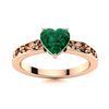 Image 1 : Natural 0.50 CTW Emerald Solitaire Ring 14K Rose Gold