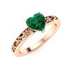 Image 2 : Natural 0.50 CTW Emerald Solitaire Ring 14K Rose Gold