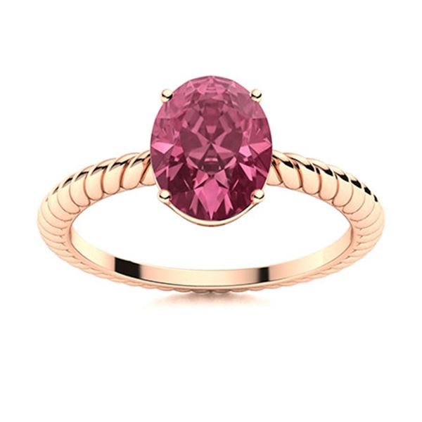 Natural 1.05 CTW Tourmaline Solitaire Ring 14K Rose Gold