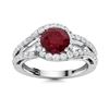 Image 1 : Natural 1.57 CTW Ruby & Diamond Engagement Ring 14K White Gold