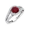 Image 2 : Natural 1.57 CTW Ruby & Diamond Engagement Ring 14K White Gold
