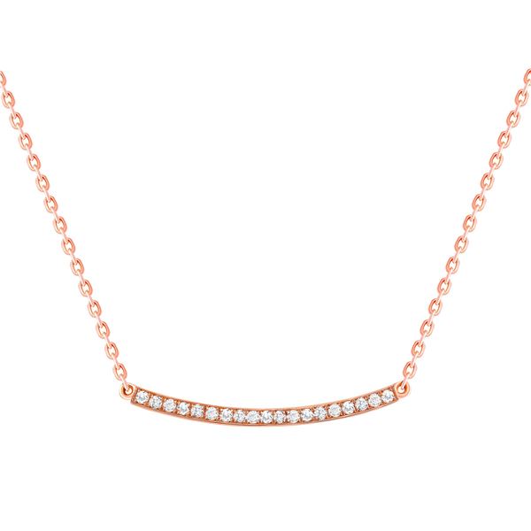 Natural 0.27 CTW Loopy Diamond Bar Necklace 18KT Rose Gold