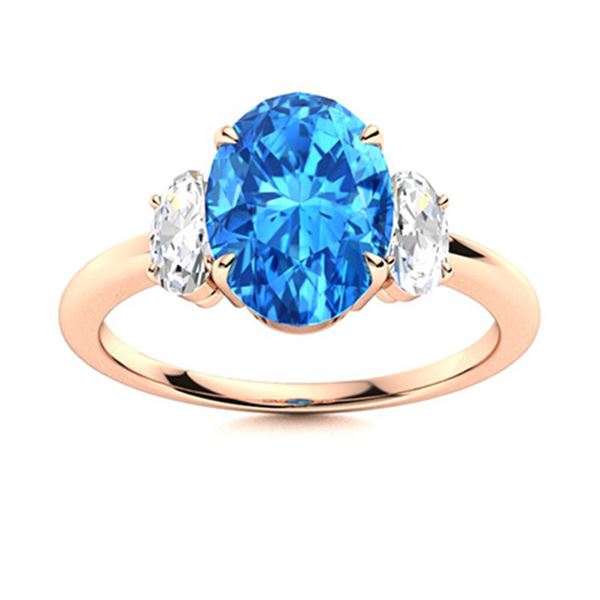 Natural 3.59 CTW Topaz & Diamond Engagement Ring 14K Rose Gold