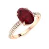 Image 2 : Natural 1.62 CTW Ruby & Diamond Engagement Ring 18K Rose Gold