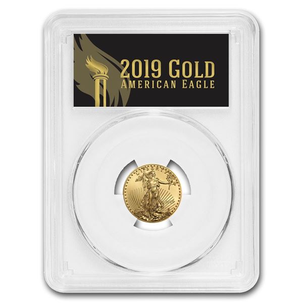 2019 1/4 oz Gold Eagle MS-70 PCGS (FirstStrike®, Black Label)