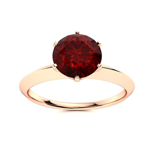 Natural 2.51 CTW Garnet Solitaire Ring 14K Rose Gold