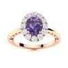 Image 1 : Natural 1.22 CTW Iolite & Diamond Engagement Ring 14K Rose Gold
