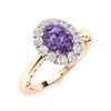 Image 2 : Natural 1.22 CTW Iolite & Diamond Engagement Ring 14K Rose Gold