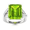 Image 1 : Natural 5.08 CTW Peridot & Diamond Engagement Ring 14K White Gold