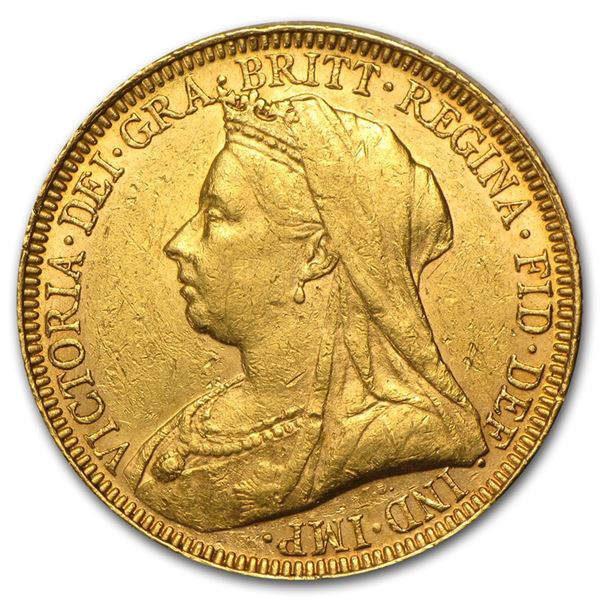 1893-1901 Great Britain Gold Sov Victoria Veil Head Avg Circ