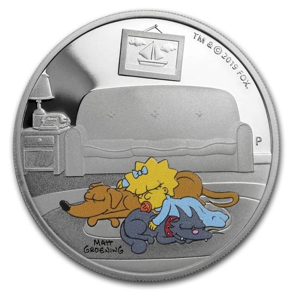 2019 Tuvalu 1 oz Silver The Simpsons: Maggie Proof