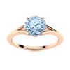 Image 1 : Natural 1.06 CTW Aquamarine Solitaire Ring 18K Rose Gold