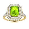 Image 1 : Natural 1.95 CTW Peridot & Diamond Engagement Ring 18K Yellow Gold