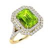 Image 2 : Natural 1.95 CTW Peridot & Diamond Engagement Ring 18K Yellow Gold