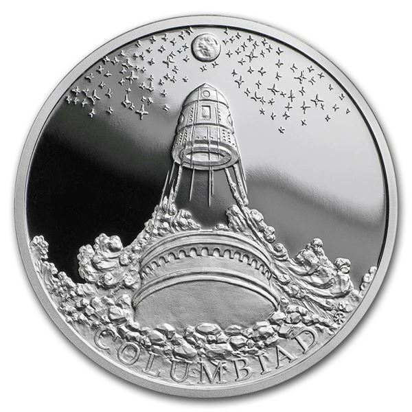 2018 Niue 1 oz Silver World of Jules Verne Moon Cannon Columbiad
