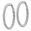 Image 2 : 10k White Gold Twisted Round Omega Back Hoop Earrings - 4x35 mm
