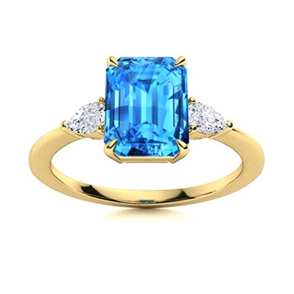 Natural 2.57 CTW Topaz & Diamond  Engagement Ring 14K Yellow Gold