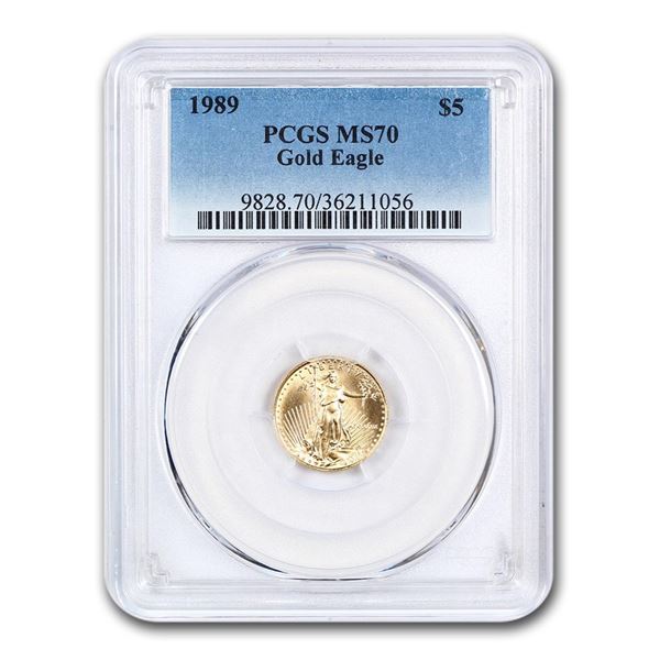 1989 1/10 oz Gold American Eagle MS-70 PCGS