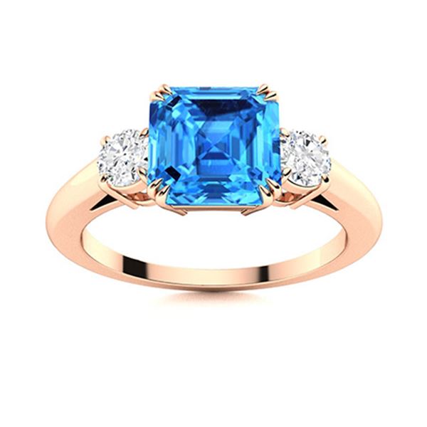 Natural 1.69 CTW Topaz & Diamond Engagement Ring 14K Rose Gold