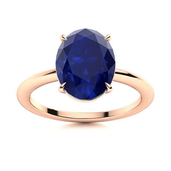Natural 1.94 CTW Sapphire Solitaire Ring 14K Rose Gold