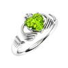 Image 2 : Natural 0.53 CTW Peridot & Diamond Engagement Ring 14K White Gold