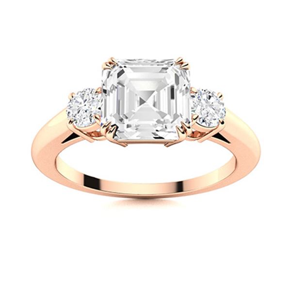 Natural 2.08 CTW Diamond Solitaire Ring 14K Rose Gold