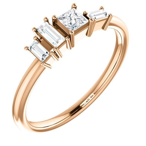Natural 0.27 CTW Geometric Diamond Ring 14KT Rose Gold