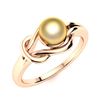 Image 2 : Natural 0.77 CTW Pearl Solitaire Ring 18K Rose Gold