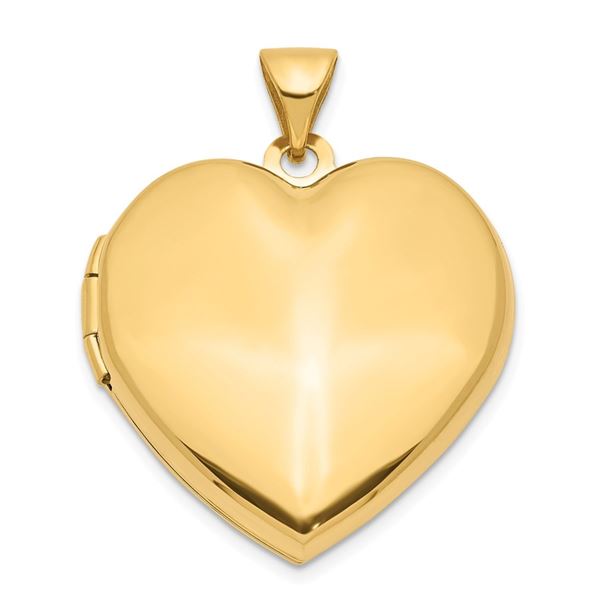 14k Yellow Gold Plain Heart Family Locket - 26 mm
