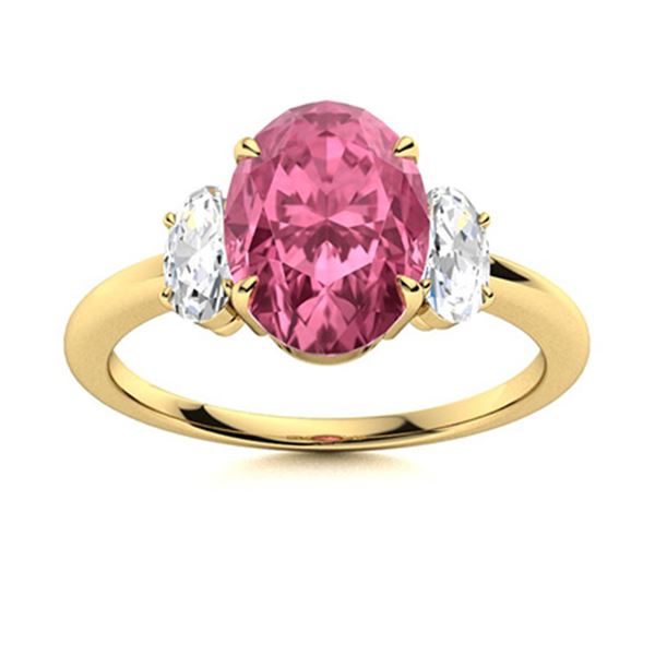 Natural 3.76 CTW Tourmaline & Diamond Engagement Ring 14K Yellow Gold