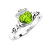 Image 2 : Natural 0.95 CTW Peridot & Diamond Engagement Ring 14K White Gold