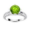 Image 1 : Natural 2.53 CTW Peridot & Diamond Engagement Ring 14K White Gold