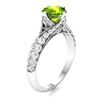 Image 2 : Natural 2.53 CTW Peridot & Diamond Engagement Ring 14K White Gold