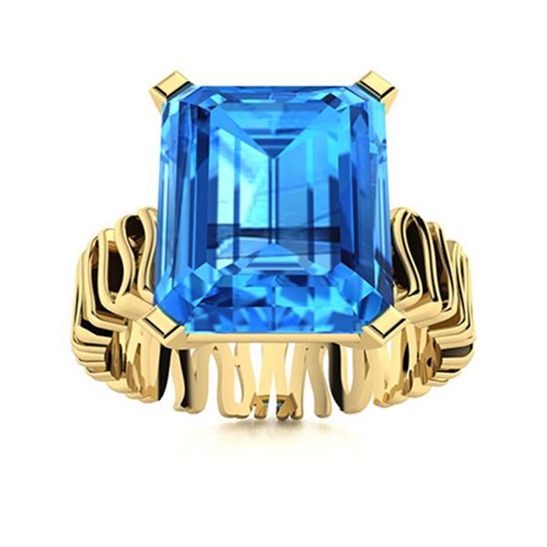 Natural 10.31 CTW Topaz Solitaire Ring 18K Yellow Gold