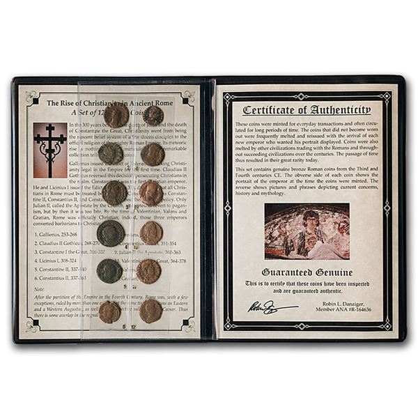 Roman Bronze 12-Coin Collection Rise of Christianity