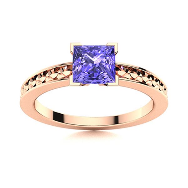 Natural 0.61 CTW Tanzanite Solitaire Ring 14K Rose Gold