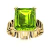 Image 1 : Natural 10.31 CTW Peridot Solitaire Ring 18K Yellow Gold